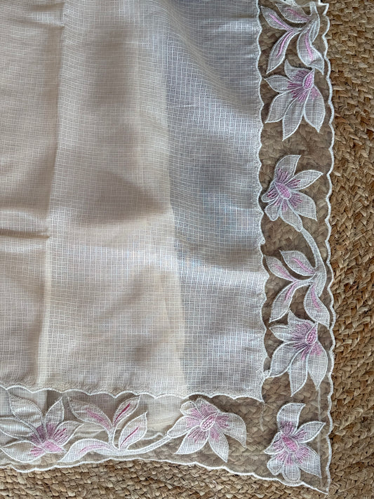 Kk95 kota saree with net aplique