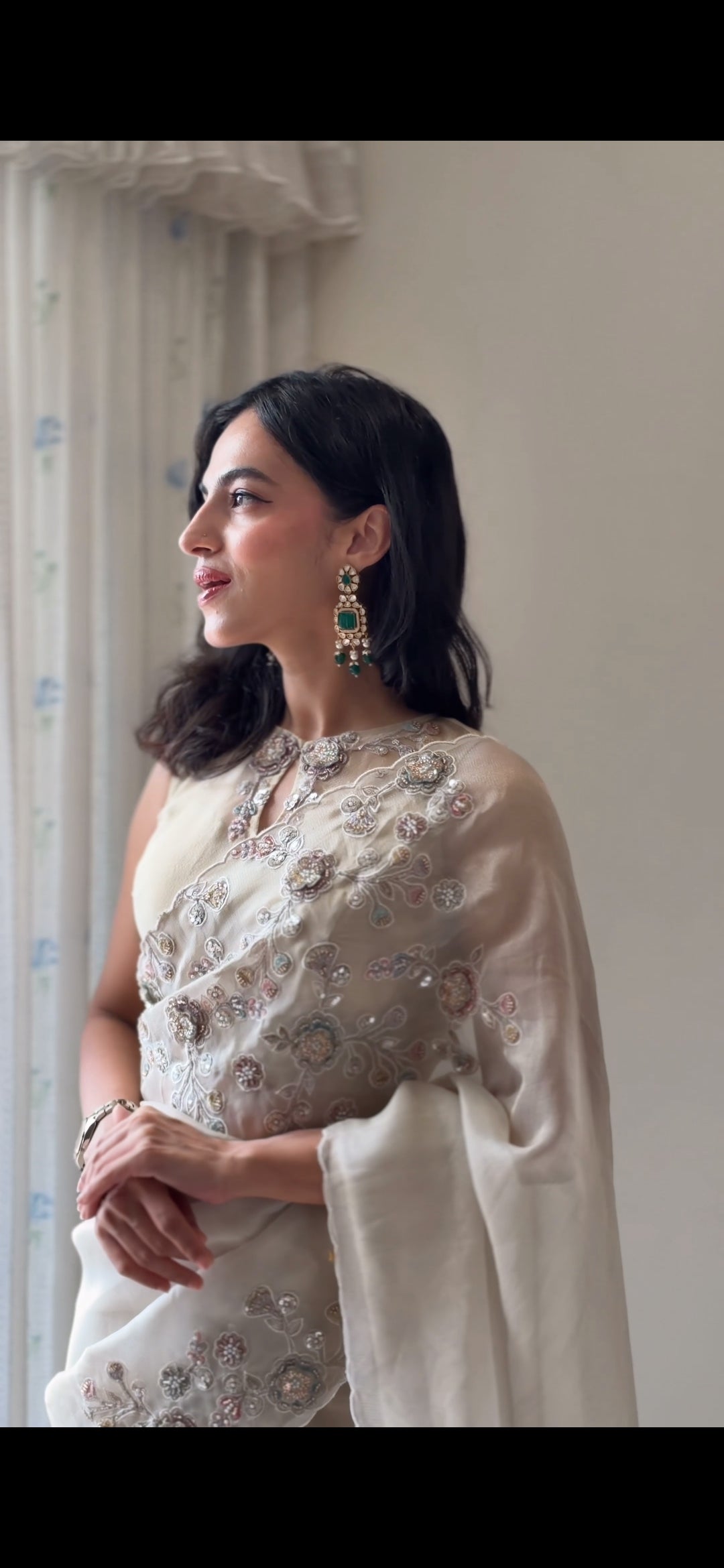 KAJ3 Tissue organza saree