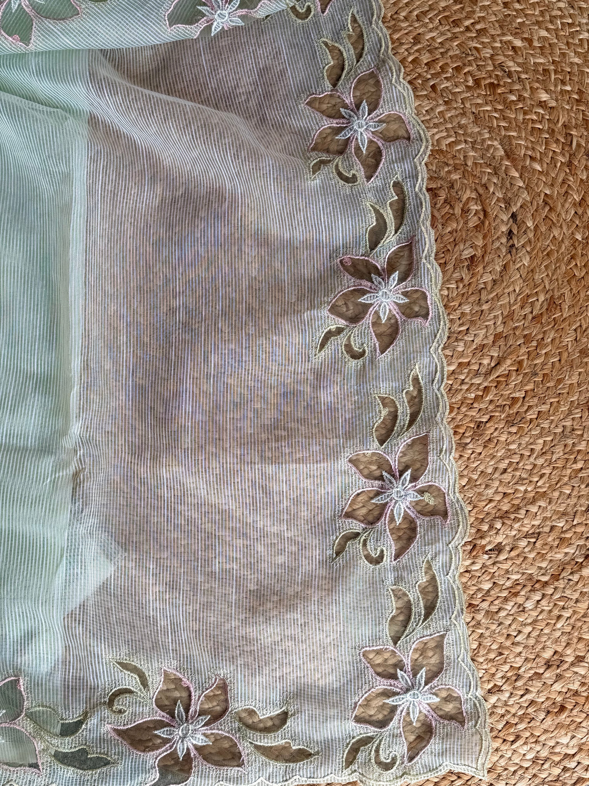 KK97 kota saree with net aplique