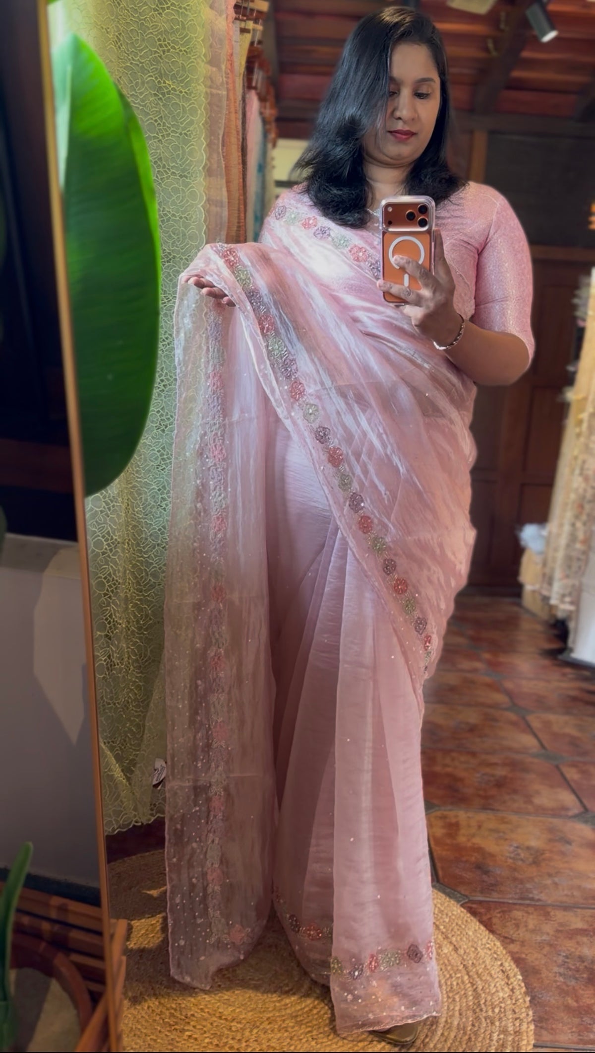 AMO5 .. pure tissue organza saree