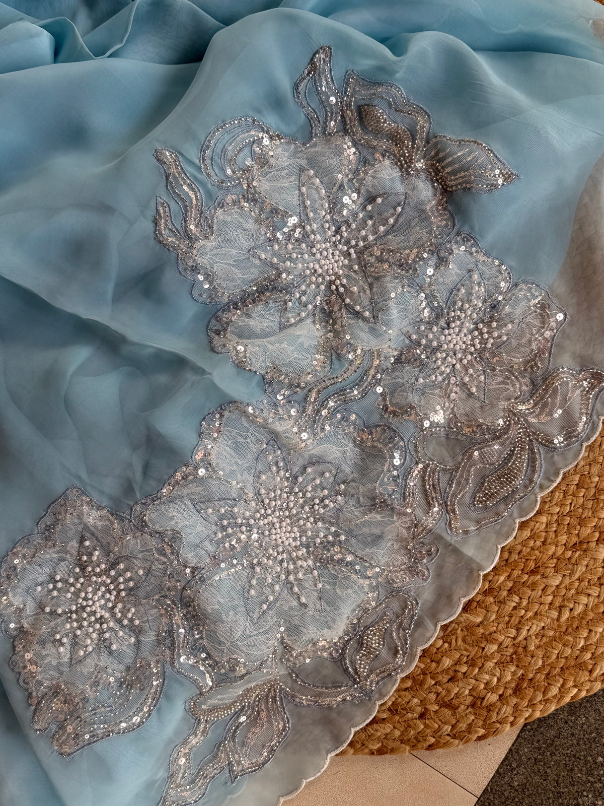 KGO10 georgette organza saree