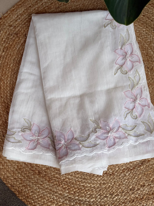 KK97 kota saree with net aplique