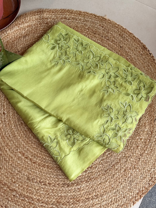 KST70 Semitusser net aplique saree
