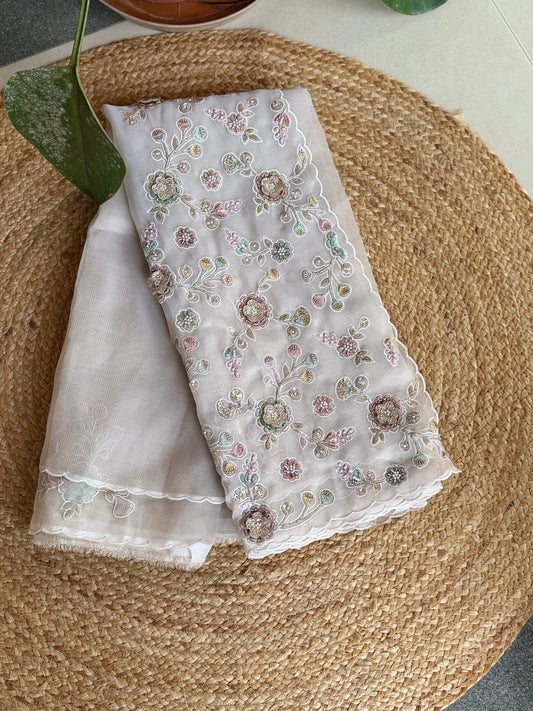 KAJ3 Tissue organza saree