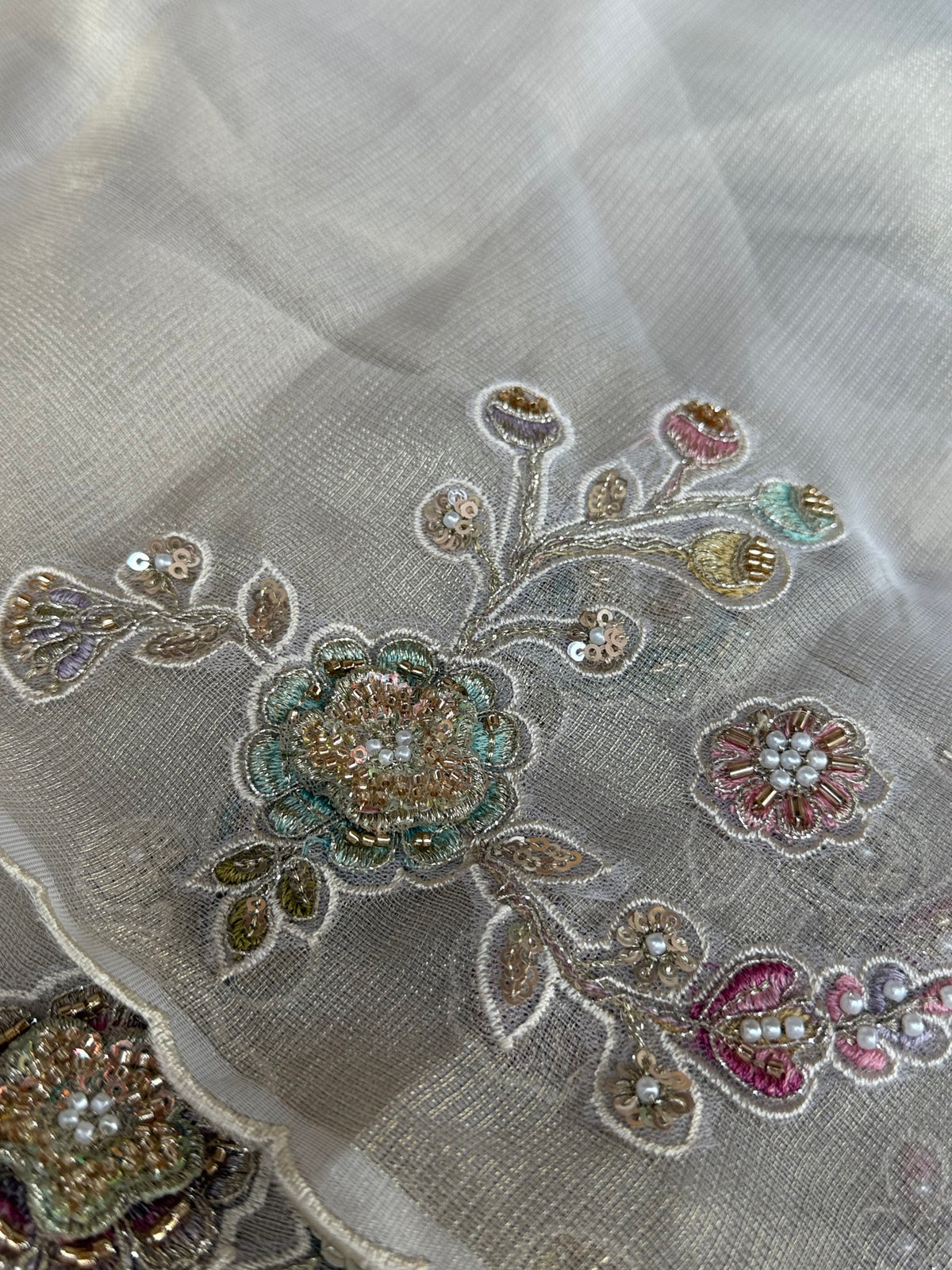 KAJ3 Tissue organza saree