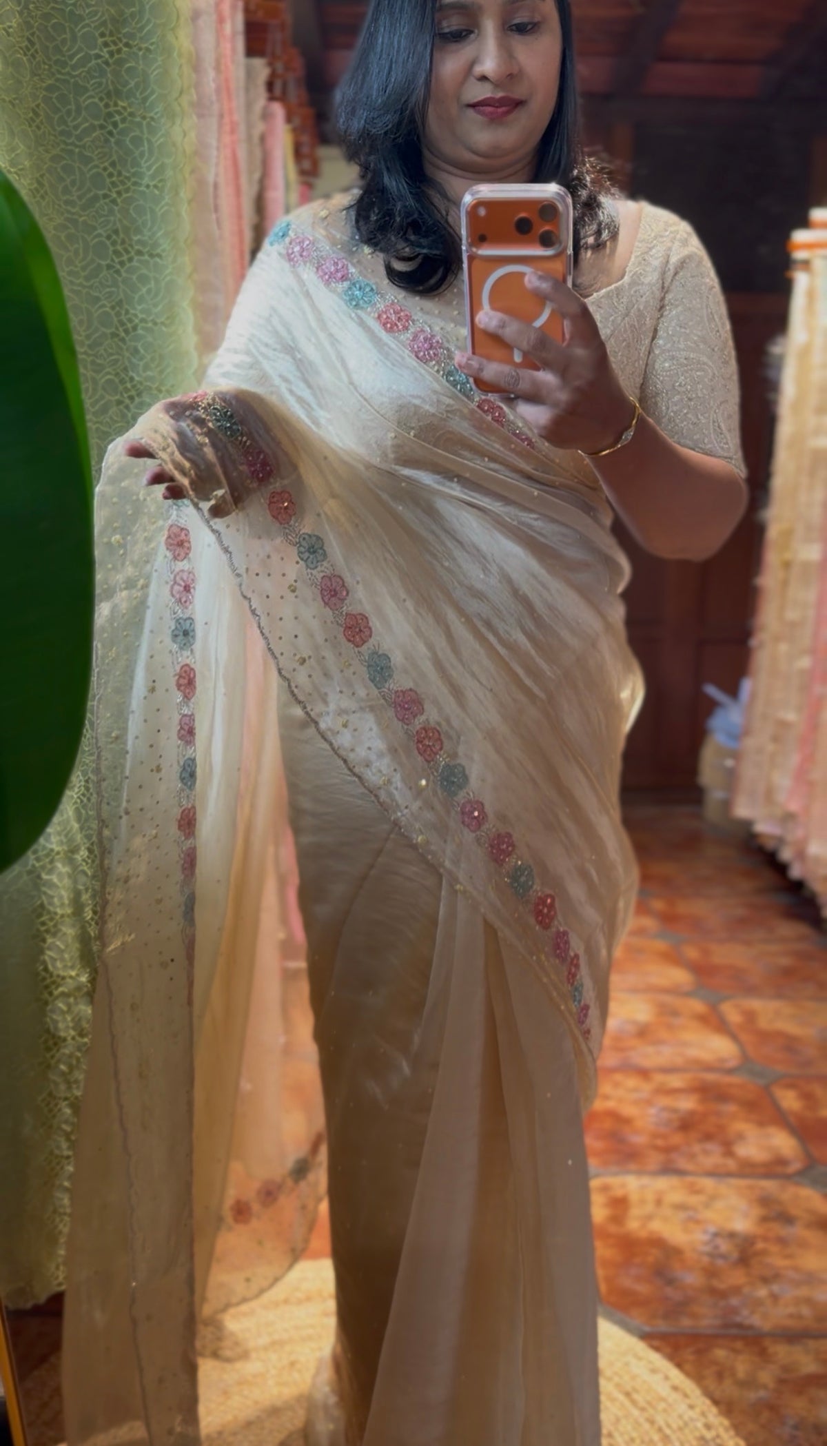 AMO5 .. pure tissue organza saree