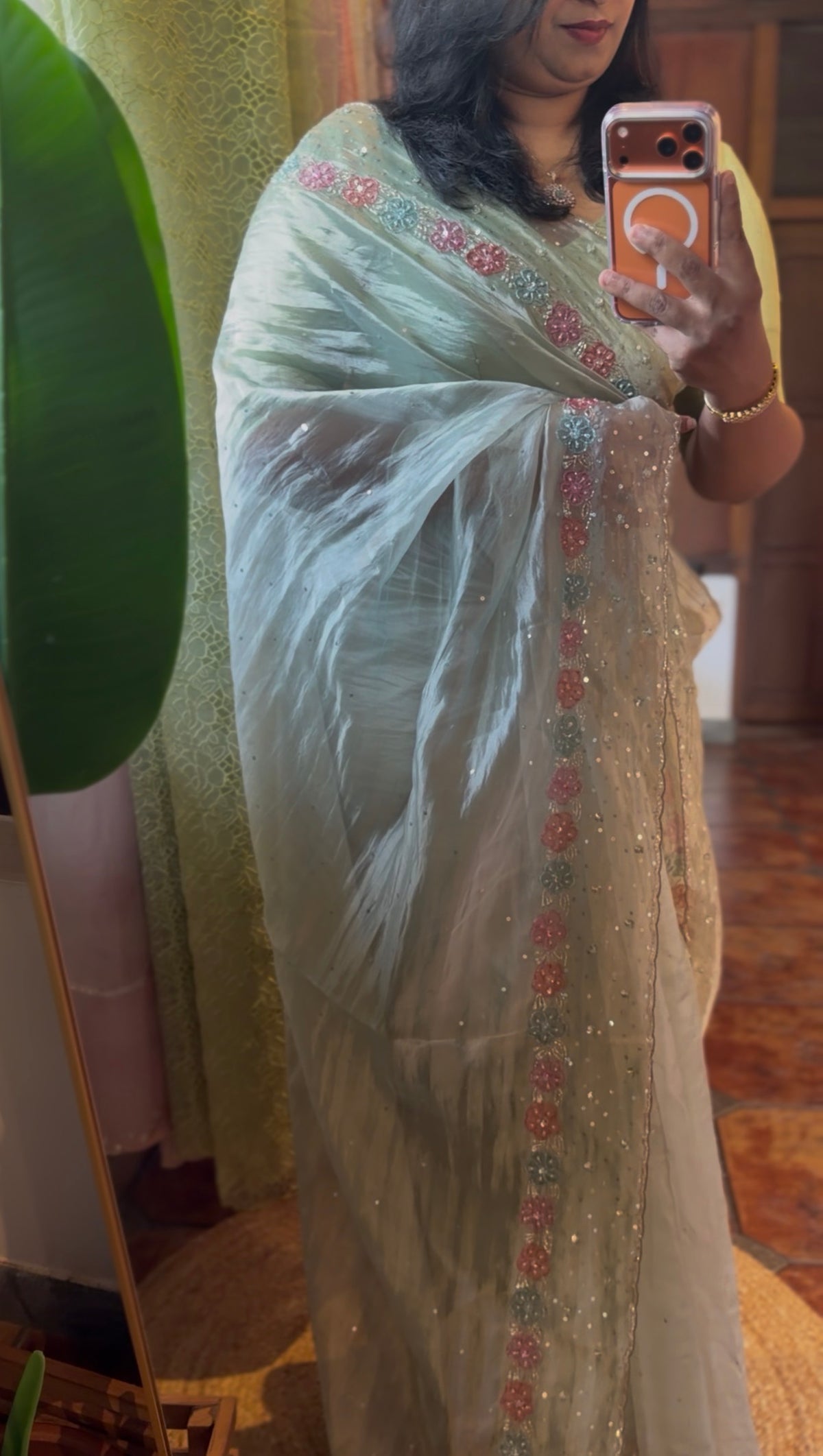 AMO5 .. pure tissue organza saree