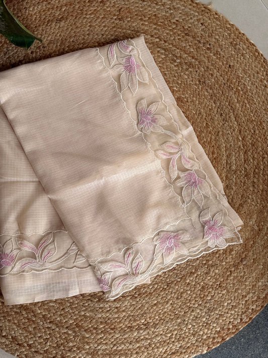 Kk95 kota saree with net aplique