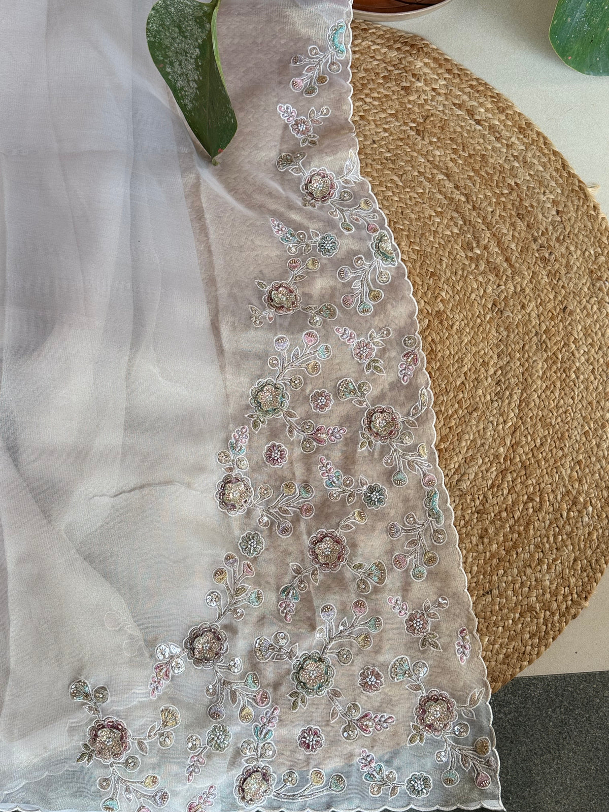 KAJ3 Tissue organza saree