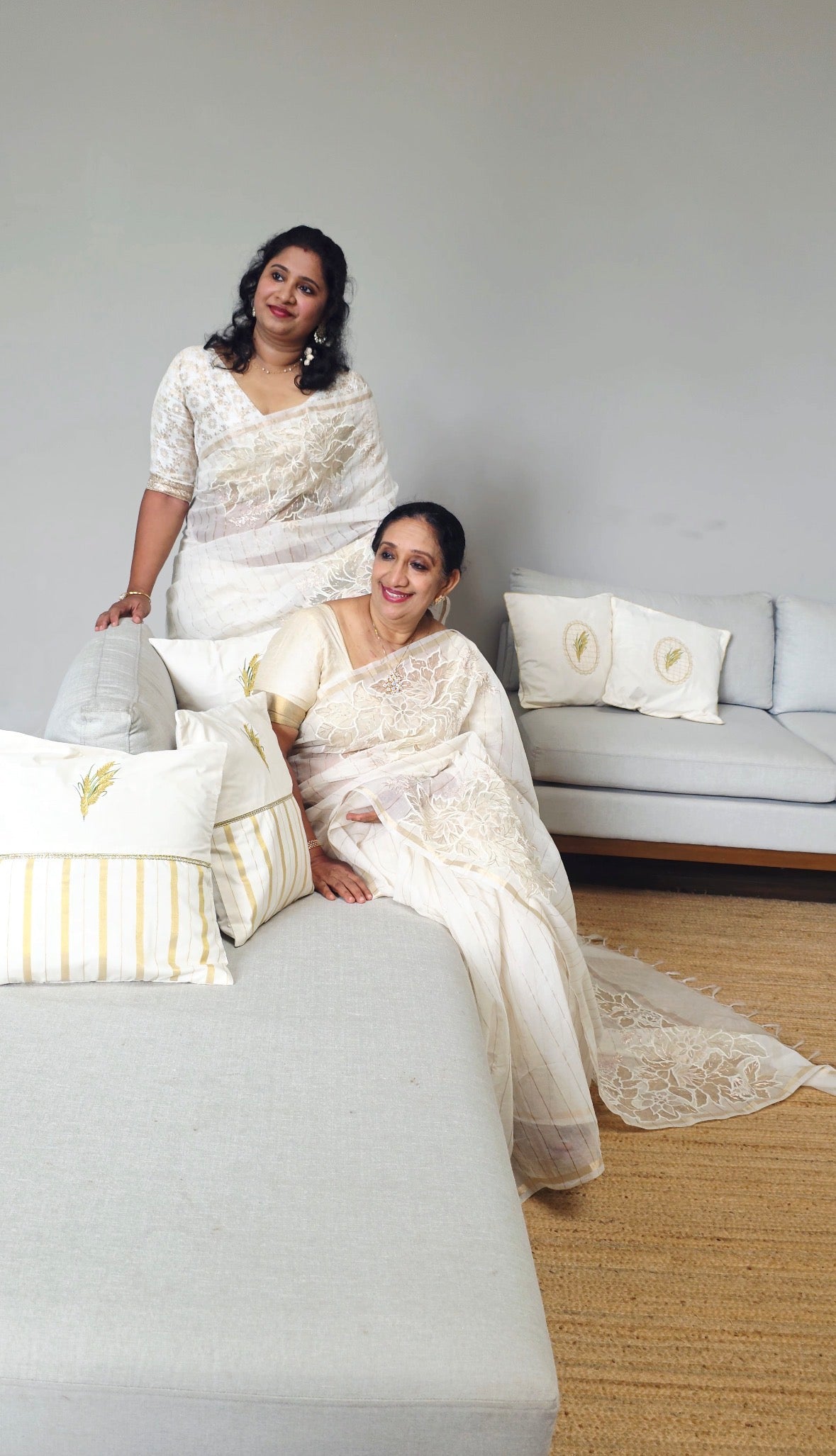 Tazanna handcrafted cutwork and appliqué saree