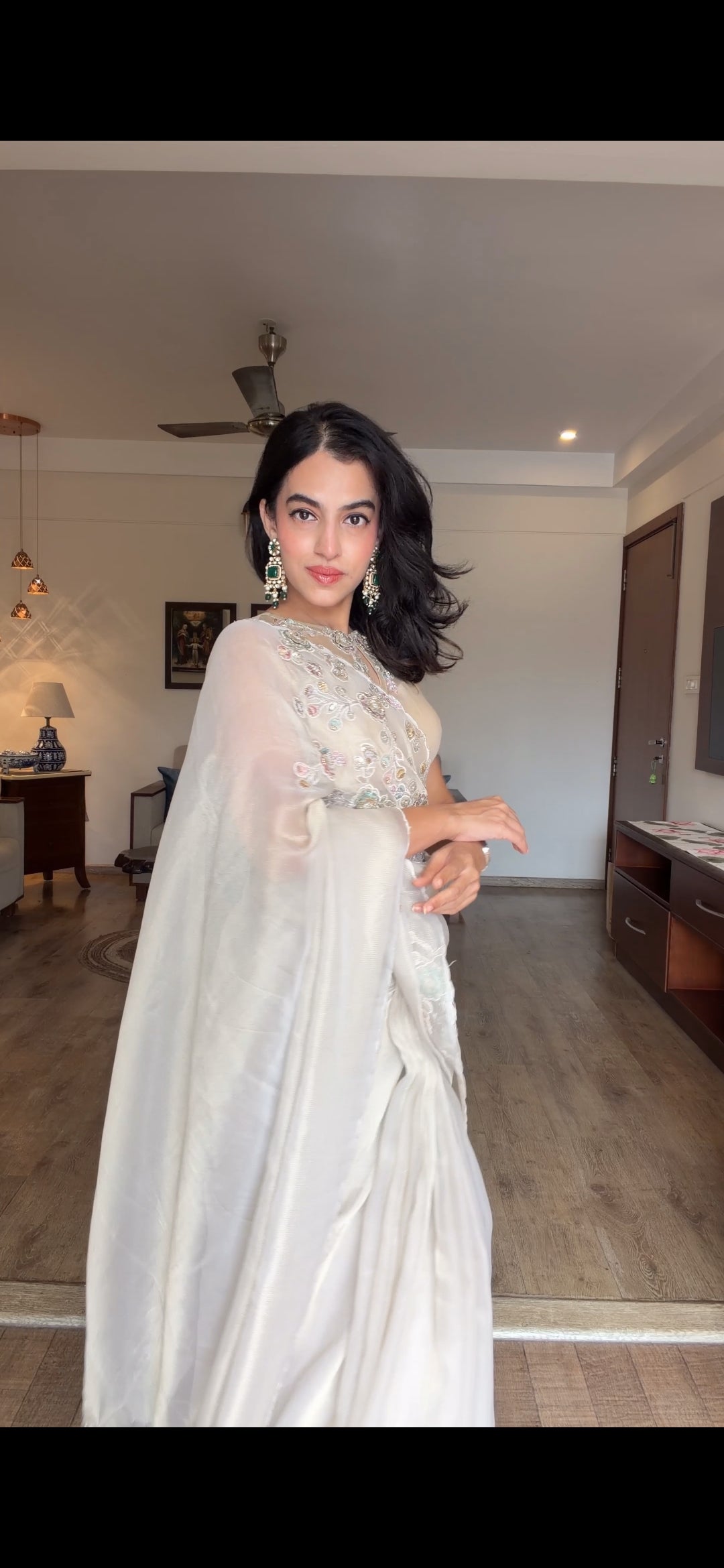 KAJ3 Tissue organza saree